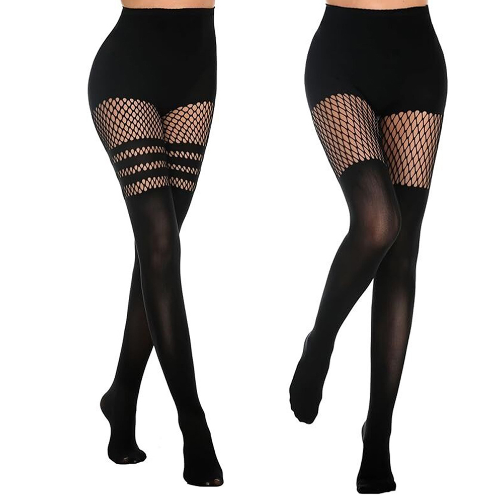Meia-calça preta vazada com su - Fishing Socks avaliação e preço